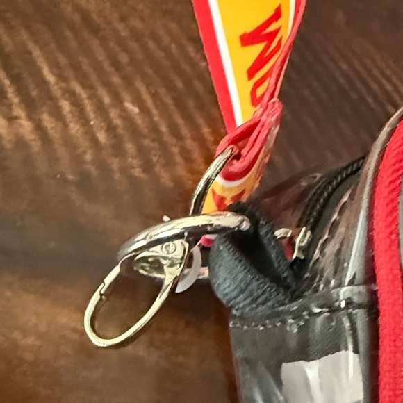 KC Chiefs Clear Crossbody Bag Red and Yellow Strap NWT NFL - Picture 4 of 6